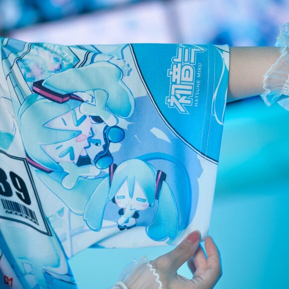 ACDC RAG x Hatsune Miku Forever White Blue Oversized Tee - Picture 5 of 8